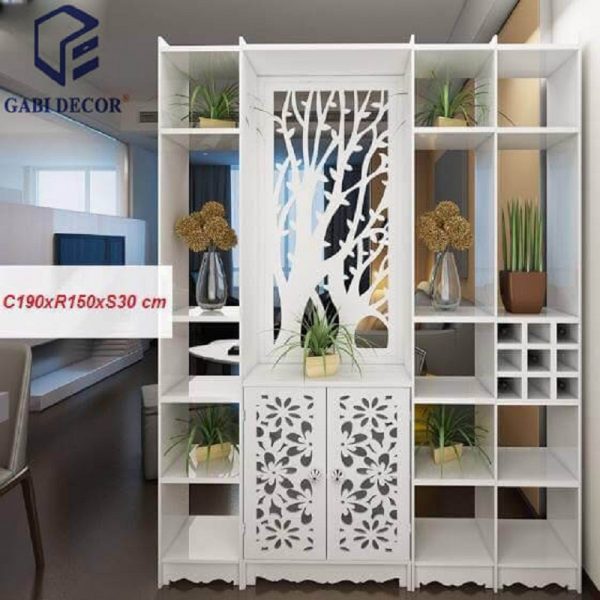 VÁCH NGĂN PHONG THỦY TỦ KỆ KẾT HỢP